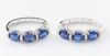 A PAIR OF KYANITE AND DIAMOND HOOP EARRINGS - 6