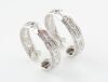 A PAIR OF DIAMOND HOOP EARRINGS - 2