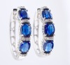 A PAIR OF KYANITE AND DIAMOND HOOP EARRINGS - 2