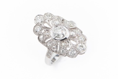 AN ART DECO STYLE DIAMOND DRESS RING