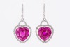 A PAIR OF RUBY AND DIAMOND EARRINGS