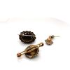 TWO GARNET SET VICTORIAN BROOCHES AND A SINGLE EARRING - 3