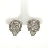 A PAIR OF DIAMOND CLUSTER EARRINGS