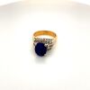 A SYNTHETIC SAPPHIRE AND DIAMOND DRESS RING - 2