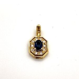 A SAPPHIRE AND DIAMOND PENDANT