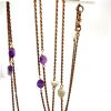 AN AMETHYST AND BLISTER PEARL GUARD CHAIN - 3