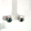 A PAIR OF AQUAMARINE STUD EARRINGS - 6