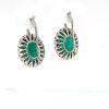 A PAIR OF EMERALD AND DIAMOND CLUSTER EARRINGS - 5