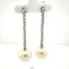 A PAIR OF SOUTH SEA PEARL AND DIAMOND DROP EARRINGS - 5