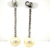 A PAIR OF SOUTH SEA PEARL AND DIAMOND DROP EARRINGS - 12