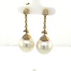 A PAIR OF SOUTH SEA PEARL AND DIAMOND EARRINGS - 2