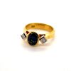 A SAPPHIRE AND DIAMOND RING - 6