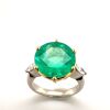 A FINE COLUMBIAN EMERALD AND DIAMOND RING - 4