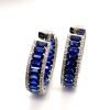 AN IMPRESSIVE PAIR OF SAPPHIRE AND DIAMOND EARRINGS - 4