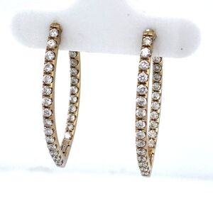 A PAIR OF DIAMOND HOOP EARRINGS