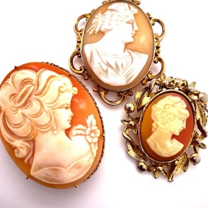 THREE CAMEO BROOCHES