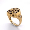 AN ONYX AND DIAMOND RING - 2