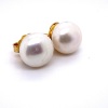 A PAIR OF SOUTH SEA PEARL SET STUD EARRINGS - 3