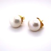 A PAIR OF SOUTH SEA PEARL SET STUD EARRINGS - 4