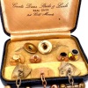 A COLLECTION INCLUDING PAIR OF ANTIQUE SILVER GILT CUFFLINKS TOGETHER WITH SHIRT STUDS EYC - 4