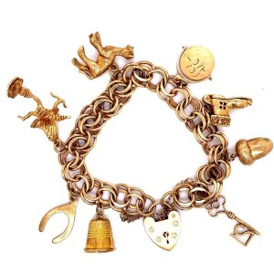 A GOLD CHARM BRACELET