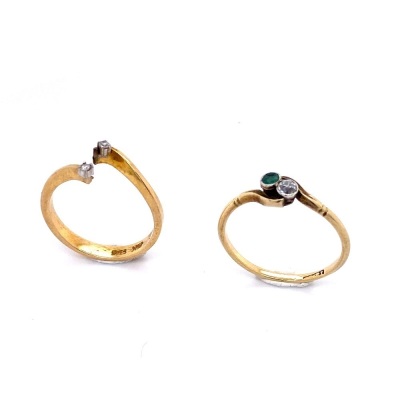 TWO GEM SET DRESS RINGS