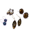 FOUR PAIRS OF SILVER GEM SET EARRINGS - 3