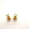 A PAIR OF DIAMOND STUD EARRINGS - 3