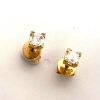 A PAIR OF DIAMOND STUD EARRINGS - 4