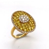 A YELLOW SAPPHIRE AND DIAMOND RING - 5