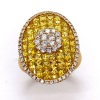 A YELLOW SAPPHIRE AND DIAMOND RING - 6