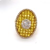 A YELLOW SAPPHIRE AND DIAMOND RING - 7