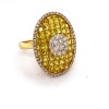 A YELLOW SAPPHIRE AND DIAMOND RING - 8
