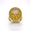 A YELLOW SAPPHIRE AND DIAMOND RING - 9