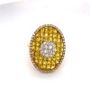 A YELLOW SAPPHIRE AND DIAMOND RING - 12