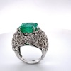 A COLUMBIAN EMERALD AND DIAMOND RING - 5