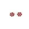 A PAIR OF PINK SAPPHIRE AND DIAMOND CLUSTER STUD EARRINGS - 4