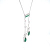 AN EMERALD AND DIAMOND PENDANT NECKLACE - 5