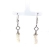 A PAIR OF BAROQUE PEARL AND DIAMOND DROP EARRINGS