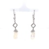 A PAIR OF BAROQUE PEARL AND DIAMOND DROP EARRINGS - 2