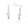 A PAIR OF BAROQUE PEARL AND DIAMOND DROP EARRINGS - 3