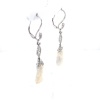 A PAIR OF BAROQUE PEARL AND DIAMOND DROP EARRINGS - 4