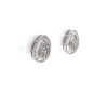 A PAIR OF DIAMOND CLUSTER STUD EARRINGS - 4