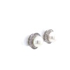 A PAIR OF PEARL AND DIAMOND CLUSTER EARRINGS - 2