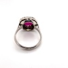 A RUBY AND DIAMOND CLUSTER RING - 3