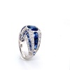 AN ART DECO STYLE SAPPHIRE AND DIAMOND RING - 4