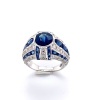 AN ART DECO STYLE SAPPHIRE AND DIAMOND RING - 6