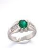 A GENT’S FRENCH EMERALD AND DIAMOND RING - 2