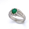 A GENT’S FRENCH EMERALD AND DIAMOND RING - 4