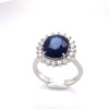 A SAPPHIRE AND DIAMOND RING - 2